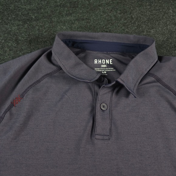 Rhone Men's Purple Delta Pique Performance Polo Golf Shirt Short Sleeve Size L - Picture 3 of 12